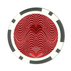 Red Wave Pattern Poker Chip Card Guard by Celenk