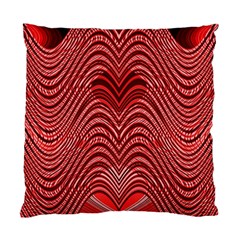 Red Wave Pattern Standard Cushion Case (two Sides) by Celenk