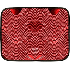 Red Wave Pattern Fleece Blanket (mini) by Celenk