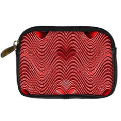 Red Wave Pattern Digital Camera Cases by Celenk