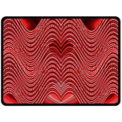 Red Wave Pattern Fleece Blanket (large)  by Celenk