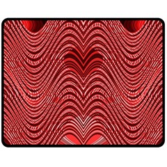 Red Wave Pattern Fleece Blanket (medium)  by Celenk