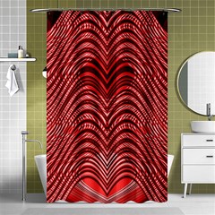 Red Wave Pattern Shower Curtain 48  X 72  (small)  by Celenk