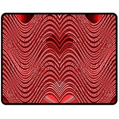 Red Wave Pattern Double Sided Fleece Blanket (medium)  by Celenk