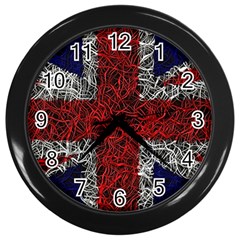 Union Jack Flag Uk Patriotic Wall Clocks (black) by Celenk