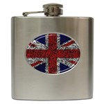 Union Jack Flag Uk Patriotic Hip Flask (6 oz) Front