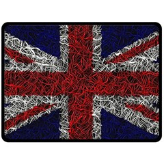 Union Jack Flag Uk Patriotic Fleece Blanket (large)  by Celenk