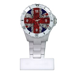 Union Jack Flag Uk Patriotic Plastic Nurses Watch by Celenk