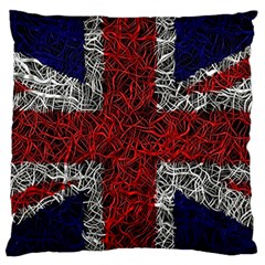 Union Jack Flag Uk Patriotic Large Flano Cushion Case (one Side) by Celenk