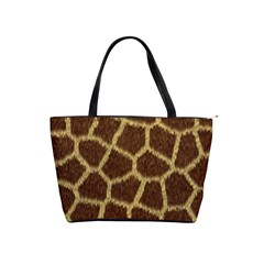 Background Texture Giraffe Shoulder Handbags by Celenk