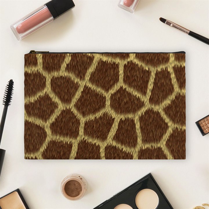 Background Texture Giraffe Cosmetic Bag (Large) 