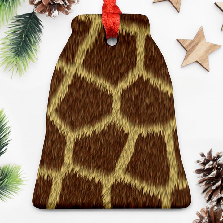 Background Texture Giraffe Ornament (Bell)