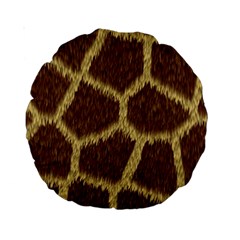 Background Texture Giraffe Standard 15  Premium Round Cushions by Celenk