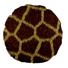 Background Texture Giraffe Large 18  Premium Round Cushions by Celenk