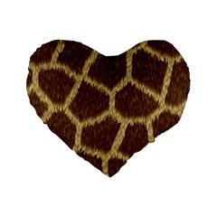 Background Texture Giraffe Standard 16  Premium Heart Shape Cushions by Celenk