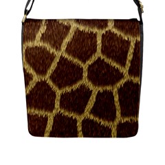 Background Texture Giraffe Flap Messenger Bag (l)  by Celenk