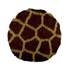 Background Texture Giraffe Standard 15  Premium Flano Round Cushions by Celenk