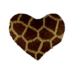 Background Texture Giraffe Standard 16  Premium Flano Heart Shape Cushions by Celenk