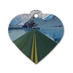 Road Ice Landscape Dog Tag Heart (one Side) by Celenk