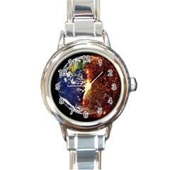 Climate Change Global Warming Round Italian Charm Watch by Celenk