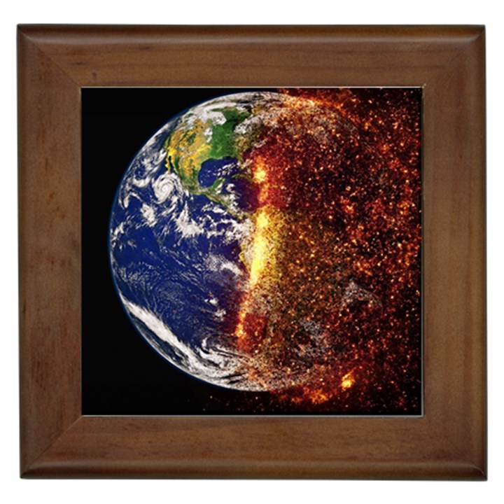 Climate Change Global Warming Framed Tiles