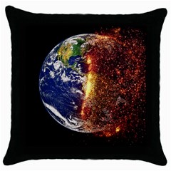 Climate Change Global Warming Throw Pillow Case (black) by Celenk