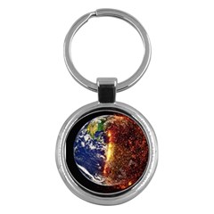 Climate Change Global Warming Key Chains (round)  by Celenk