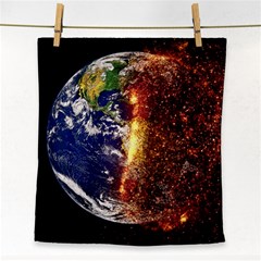 Climate Change Global Warming Face Towel by Celenk