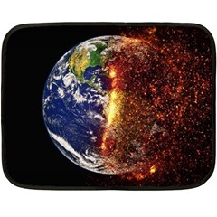 Climate Change Global Warming Double Sided Fleece Blanket (mini)  by Celenk