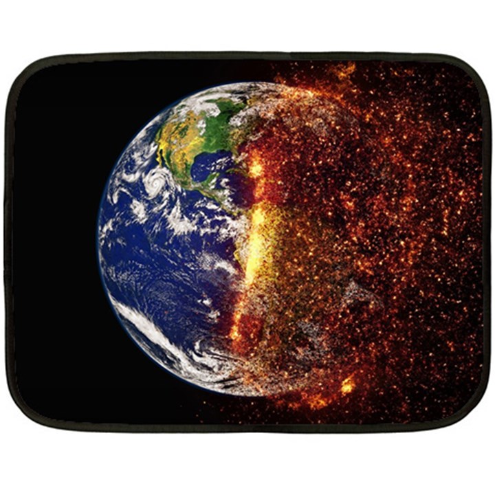 Climate Change Global Warming Double Sided Fleece Blanket (Mini) 