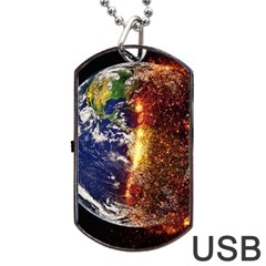 Climate Change Global Warming Dog Tag Usb Flash (one Side) by Celenk