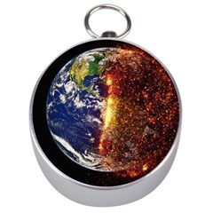 Climate Change Global Warming Silver Compasses by Celenk