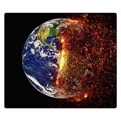 Climate Change Global Warming Double Sided Flano Blanket (small)  by Celenk