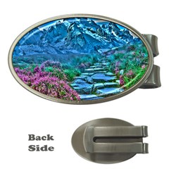 Pathway Nature Landscape Outdoor Money Clips (oval)  by Celenk