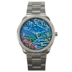 Pathway Nature Landscape Outdoor Sport Metal Watch