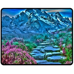 Pathway Nature Landscape Outdoor Double Sided Fleece Blanket (medium)  by Celenk