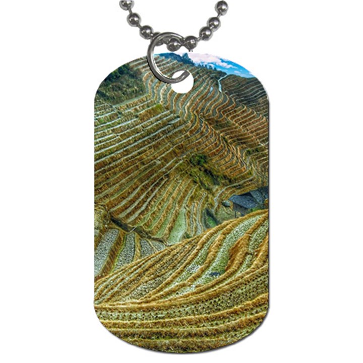 Rice Field China Asia Rice Rural Dog Tag (Two Sides)