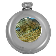 Rice Field China Asia Rice Rural Round Hip Flask (5 Oz) by Celenk