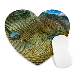 Rice Field China Asia Rice Rural Heart Mousepads by Celenk