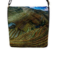 Rice Field China Asia Rice Rural Flap Messenger Bag (l)  by Celenk