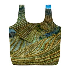 Rice Field China Asia Rice Rural Full Print Recycle Bags (l)  by Celenk