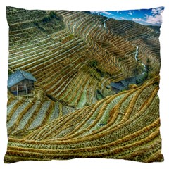 Rice Field China Asia Rice Rural Standard Flano Cushion Case (one Side) by Celenk