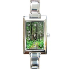 Forest Woods Nature Landscape Tree Rectangle Italian Charm Watch by Celenk