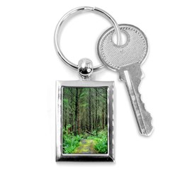 Forest Woods Nature Landscape Tree Key Chains (rectangle)  by Celenk