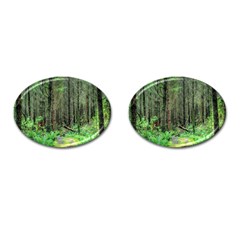 Forest Woods Nature Landscape Tree Cufflinks (oval) by Celenk