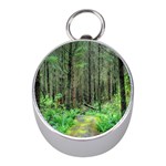 Forest Woods Nature Landscape Tree Mini Silver Compasses Front