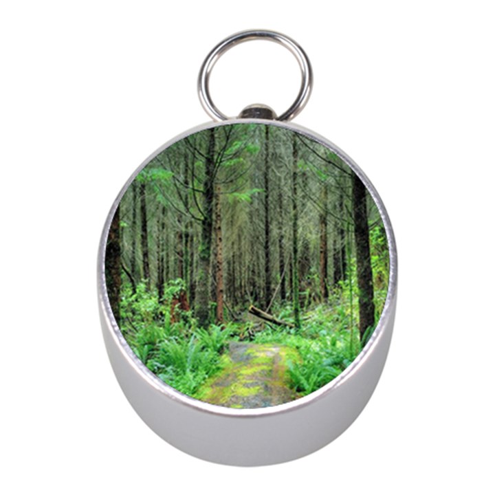 Forest Woods Nature Landscape Tree Mini Silver Compasses