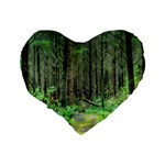 Forest Woods Nature Landscape Tree Standard 16  Premium Flano Heart Shape Cushions Back