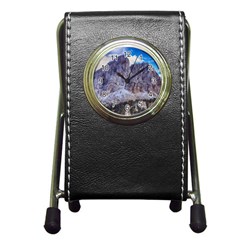 Rock Sky Nature Landscape Stone Pen Holder Desk Clocks