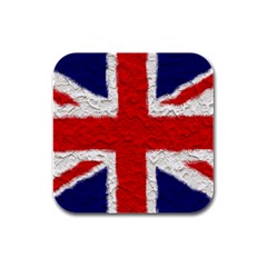 Union Jack Flag National Country Rubber Square Coaster (4 Pack)  by Celenk